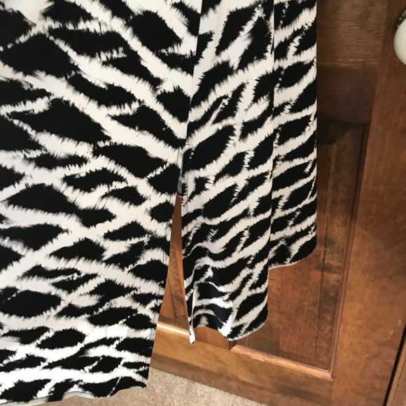 Rafaella Black and White Diamond Mid-Length Tank Dress Petite Small - Picture 6 of 12